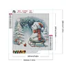 5D DIY Full Square Drill Diamond Painting Snowy Night Bear Kit Decor 30x30cm