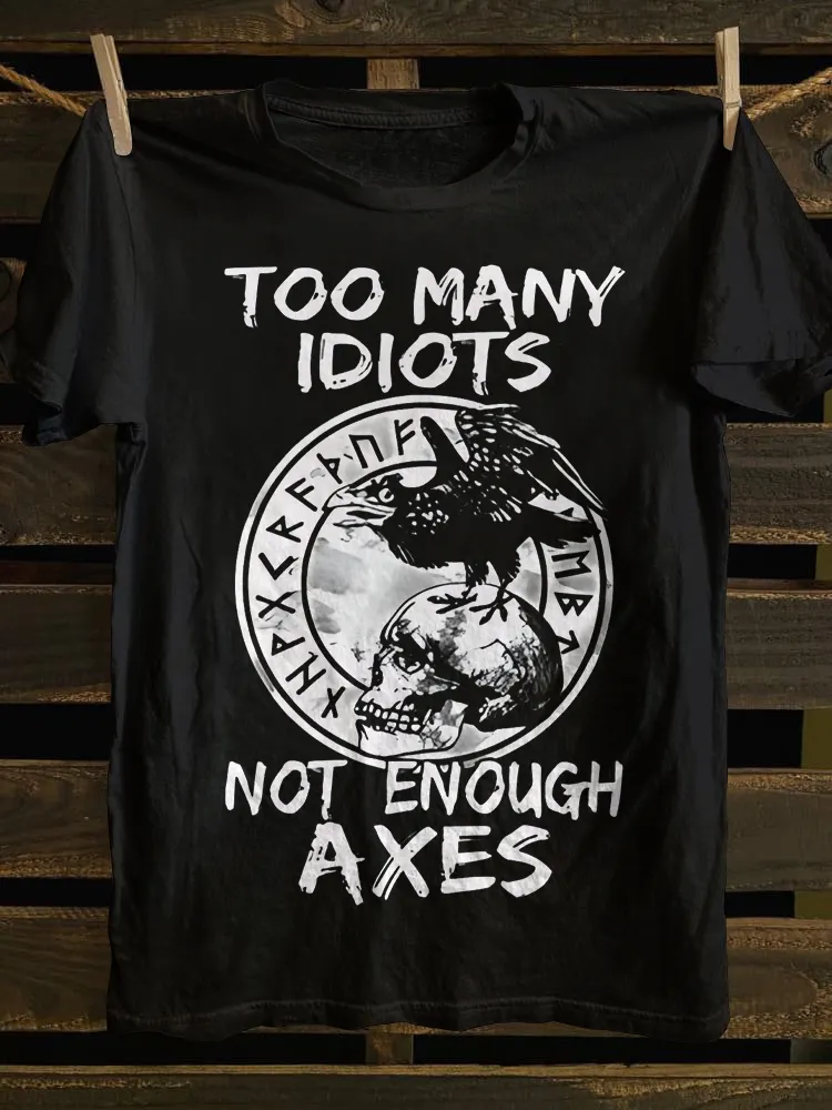 Tazza Da Caffè Bianca 'Too Many Idiots Not Enough Axes' – Bordo E Manico Rossi – 0,33L – Regalo Divertente - 2