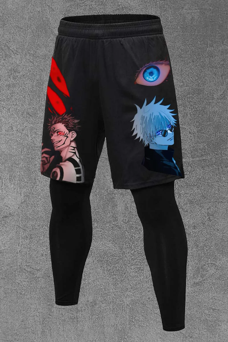 Gojo Satoru Anime Printed Men's All-In-One Fitness Leggings 