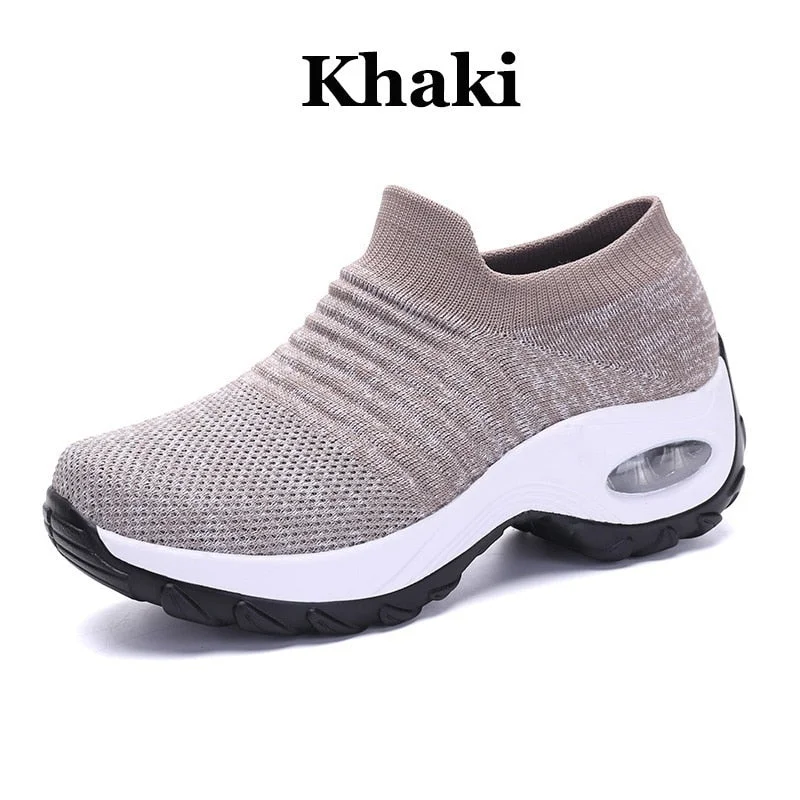 Spring Women Sneakers Shoes Autumn Flat Slip on Platform Tenis for Women Breathable Mesh Sock Sneakers Shoes Zapatos De Mujer