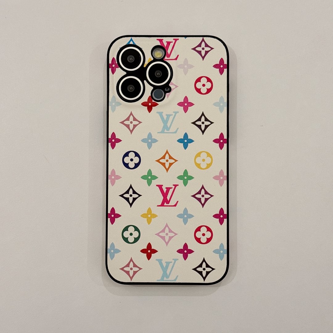 Louis Vuitton x Murakami Canvas Leather Cartoon Panda Apple iPhone Case