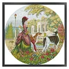 >SALE<Full Embroidery Cotton Thread14CT Counted Noblewoman and Dog Cross Stitch44x44cm