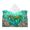 (24cm)Diamond Art Tissue Box Cover DIY PU Desktop Organizer Large(Turtle)