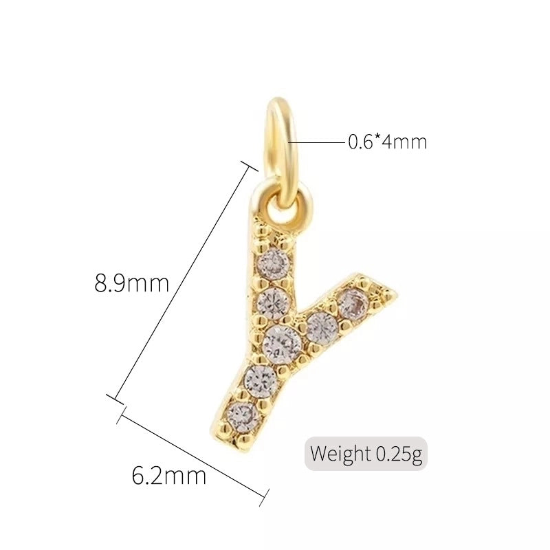1 Piece Copper Zircon 14K Gold Plated Inlay Polished Pendant