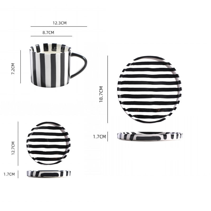 Casual Cute Stripe Ceramics Plate Water Bottles 1 Piece 1 Set
