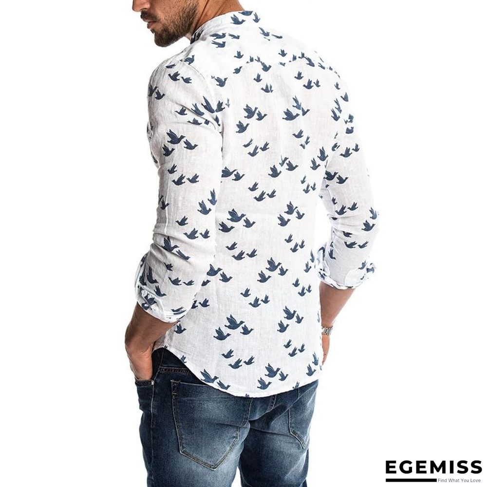 Autumn Mens Fashion Printed Slim Fit Button Placket Shirts | EGEMISS