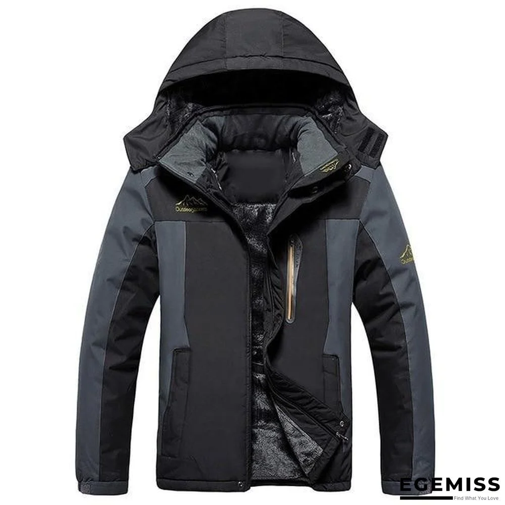 Men Hiking Casual Outwear Warm Hooded Coat Windproof Overcoat Jacket | EGEMISS
