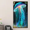 5D DIY Full Round Drill Diamond Painting Stained Glass Jellyfish Kit Decor(Y915)