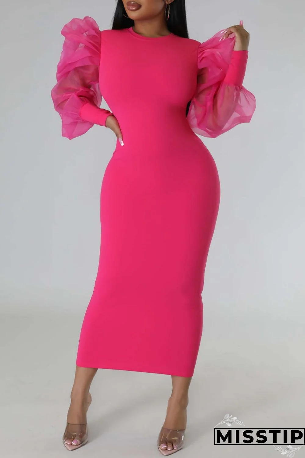 Black Fashion Casual Solid Patchwork O Neck Long Sleeve Dresses