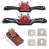 Piece Adjustable SpokeShave with Flat Base, Portable Wood Planer Woodworking Hand Tool