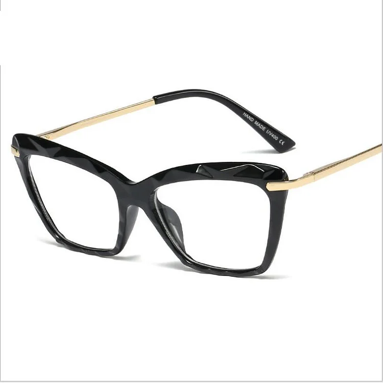 Retro Women Cat Eye Crystal TR90 Transparent Glasses Frame, Female Prescription Myopia Hyperopia Presbyopia Optical Glass Frames