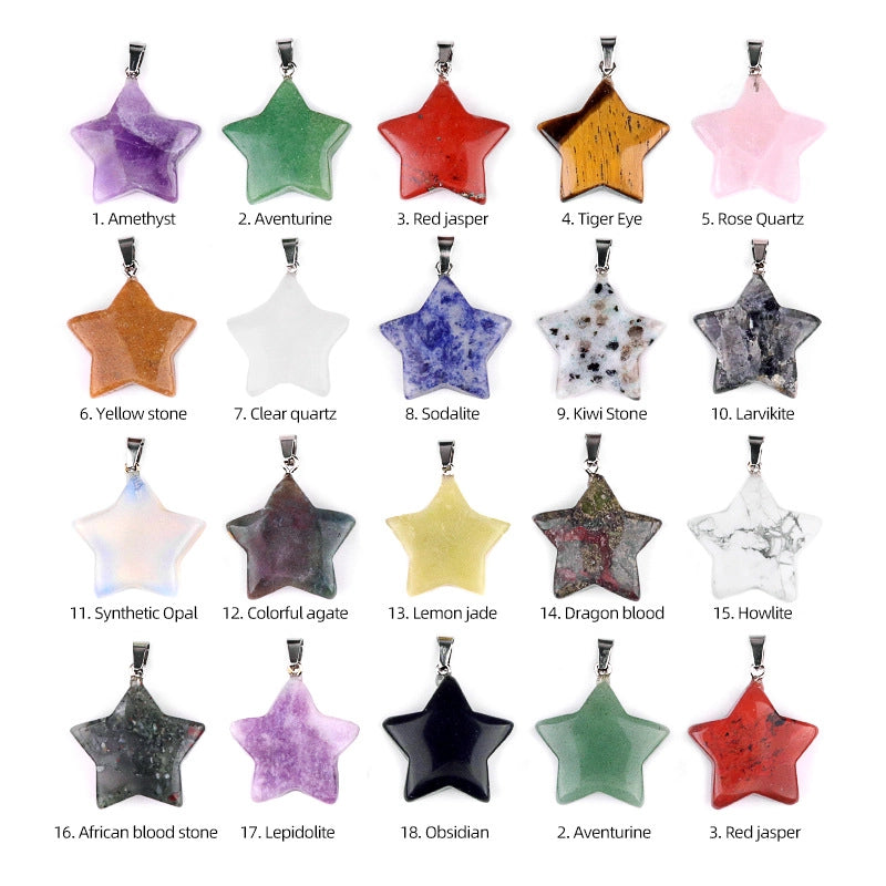 1 Piece Semi-precious Stone Star Jewelry Accessories Pendant