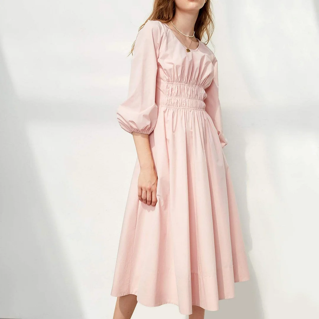 Addilyn Pink A-line Midi Dress