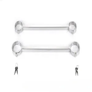 pornhint Pornhint New Stainless Steel Metal Binding Handcuffs Slaves Restraint for Couples