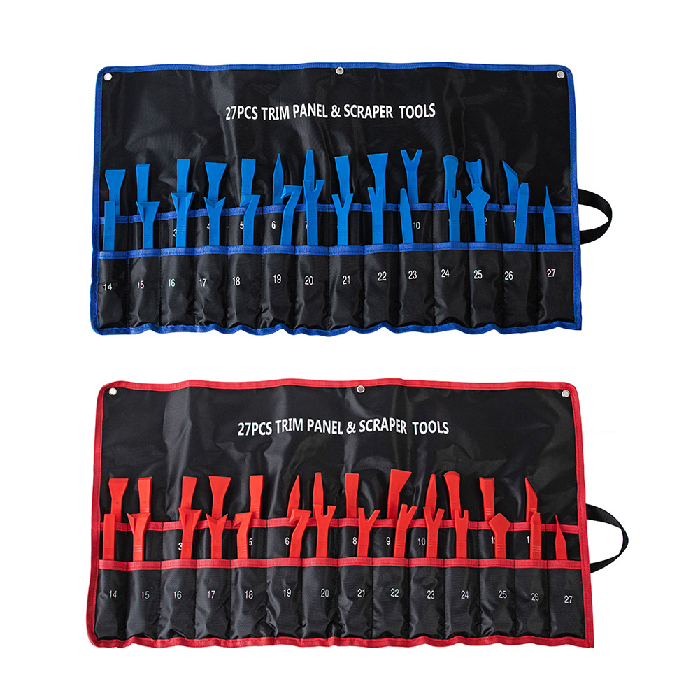 

27x Auto Disassembly Tool Car Panel Audio Trim Removal Kit with Storage Bag, Red, 501 Original