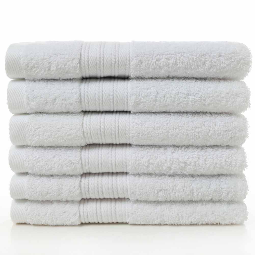 

6Pcs 40X70Cm Solid Color Cotton Towels Set, White, 501 Original