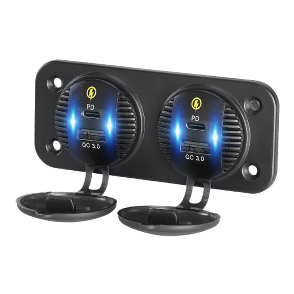 

Car Motorcycle Charger Waterproof Dual QC3.0+Dual 18W PD USB Charger Panel, 501 Original