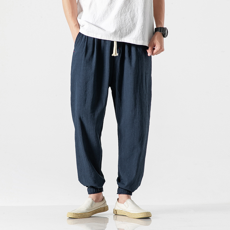 Men's Fashion Cotton Linen Casual Lightweight Sweatpants