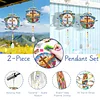2pcs DIY Diamond Painting Cross Wind Chimes Crystal Window Suncatcher Craft Set Birthday Gifts Home Garden Decor