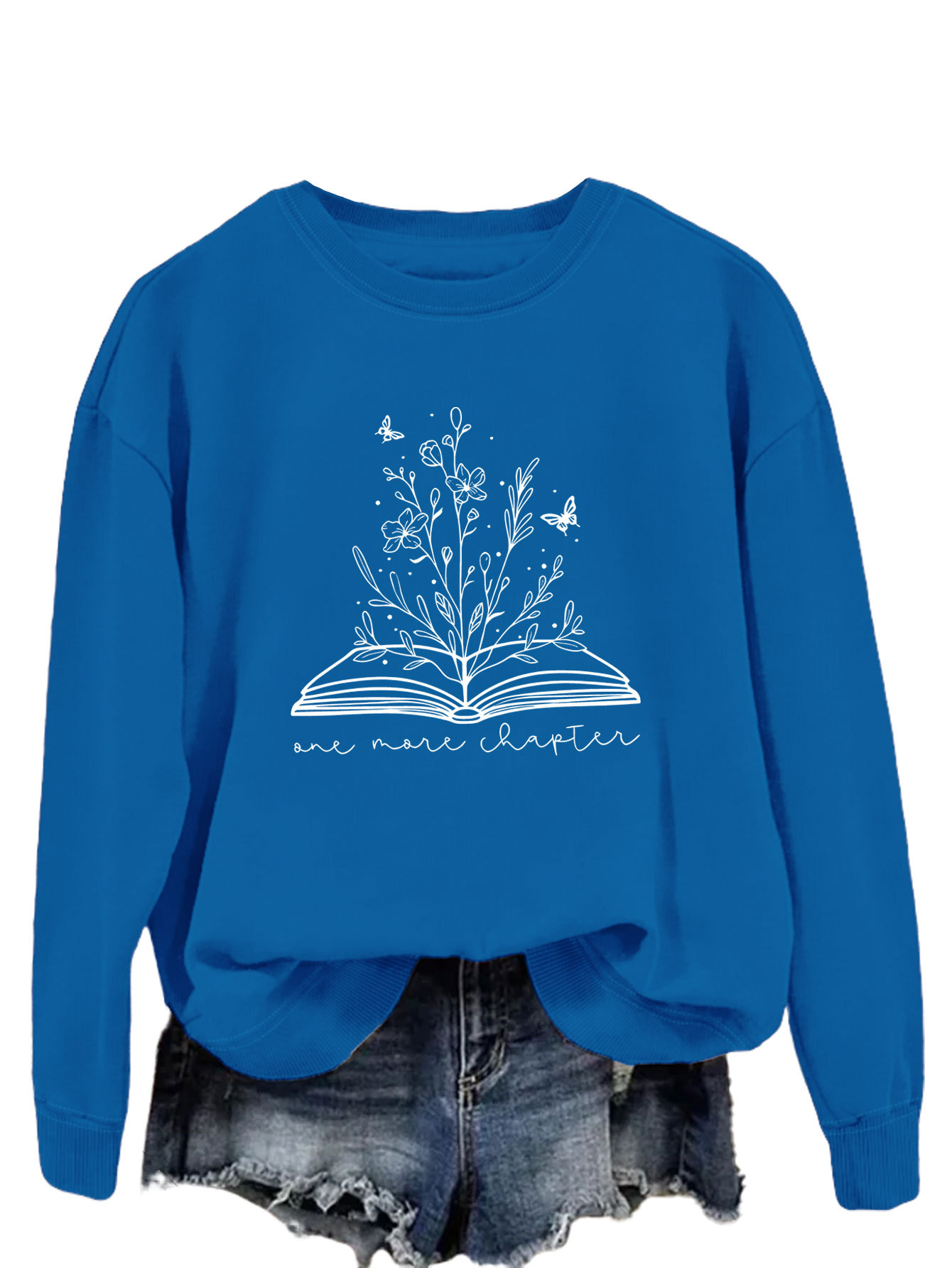 Mature Women's Long Sleeve Letter Loose Sweatshirt