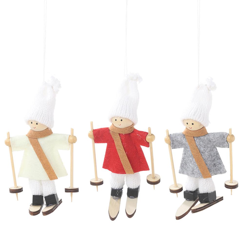 

Creative Non-woven Skiing Doll Pendants Kids Gift Christmas Tree Decoration, Red, 501 Original