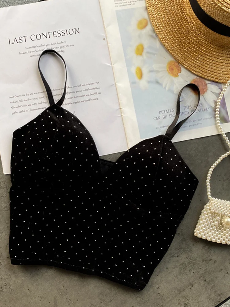 Churchf Churchf Celebrity Heart Small Condole Belt Vest Female Fashionable Inside Take Outside Wear Versatile V Collar Slim Short Retro Velvet Jacket