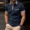Gioiacombo&trade; Polo da uomo a maniche corte casual con bottoni pied de poule estivi da uomo