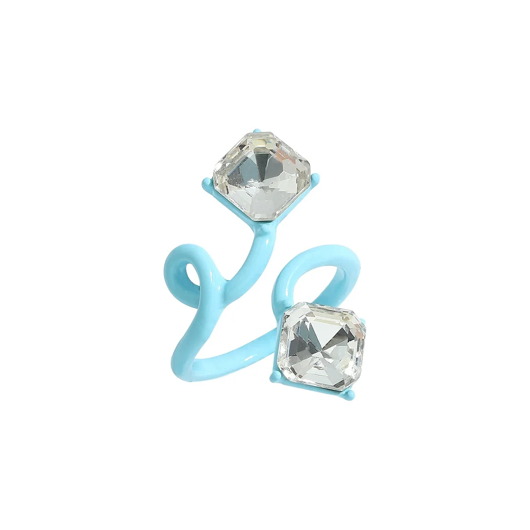 Dvacaman 2021 New INS Trendy Colorful Dripping oil Geometric Rings Candy Color Hand Painted Irregular Open Rings Female Jewelry