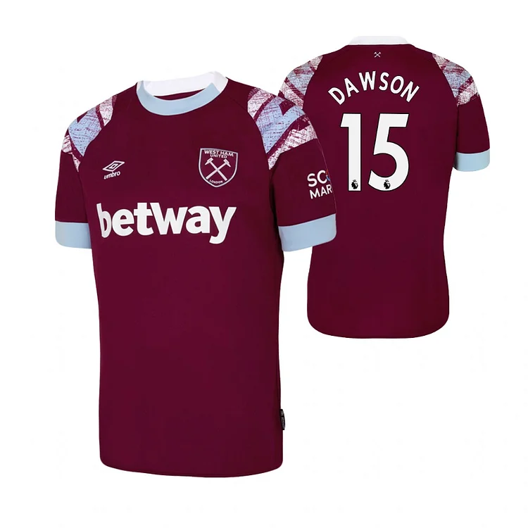 West Ham Craig Dawson 15 Home Shirt Kit 2022-2023