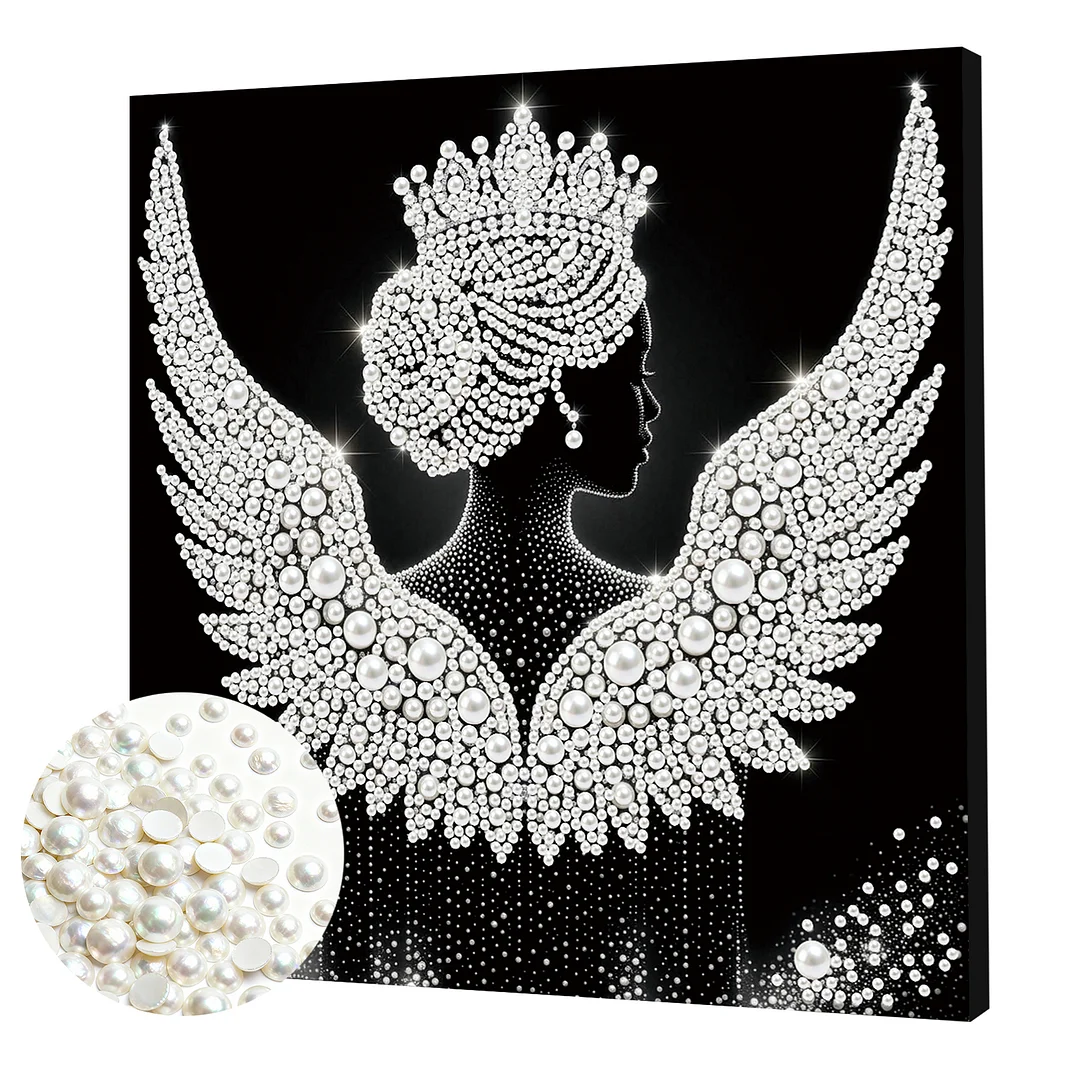 Angel - DIY Pearl Diamond Art Kit With Frame 25*25cm