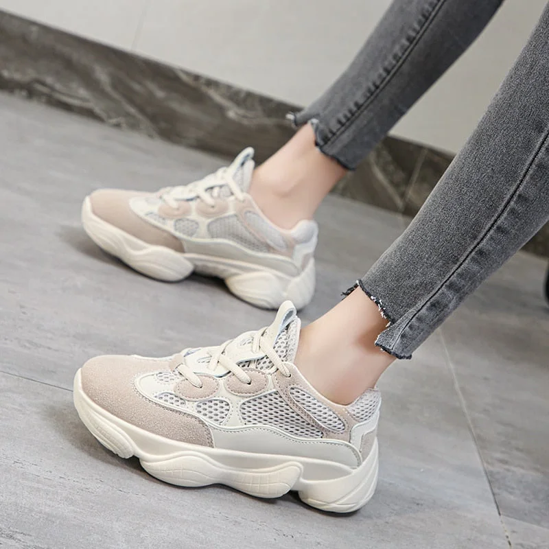 Stylish Brand Chunky Sneakers Women Fashion 2021 Trend Purple Summer Shoes Outdoor Jogging Sneakers Mesh Breathable Casual Shoes