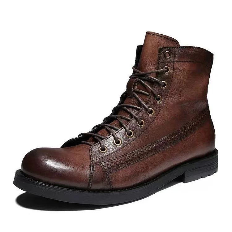 Men'S Vintage Brushed Tooling Martin Boots