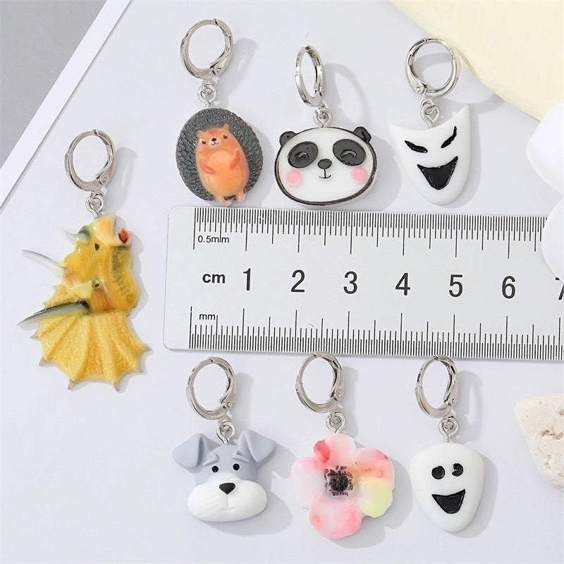 Cute Cartoon Animal Ghost Puppy Panda Halloween Shape Acrylic Earrings