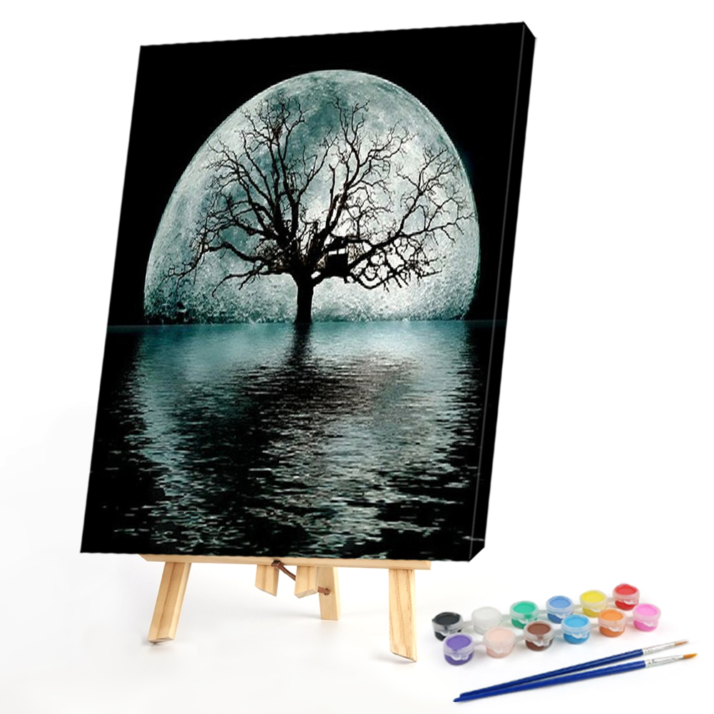 

40*50CM - Paint By Numbers - Moon And Tree, 501 Original