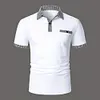 Gioiacombo&trade; Polo da uomo a maniche corte casual con bottoni pied de poule estivi da uomo