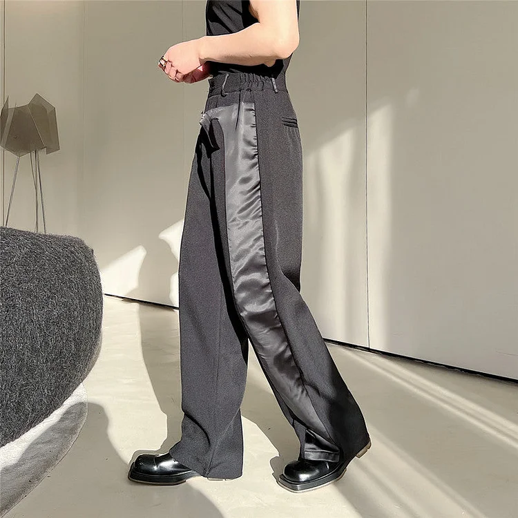 Dawfashion Techwear Streetwear-A Niche Design With A Dark Style Patchwork Casual Straight Leg Pants-Streetfashion-Darkwear-Techwear