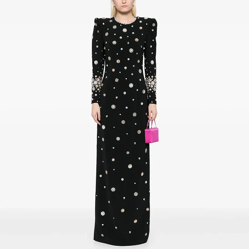 Nigikala Nigikala New Star Fashion Heavy Industry Nails Studded Long Dress Dress Dress Dress