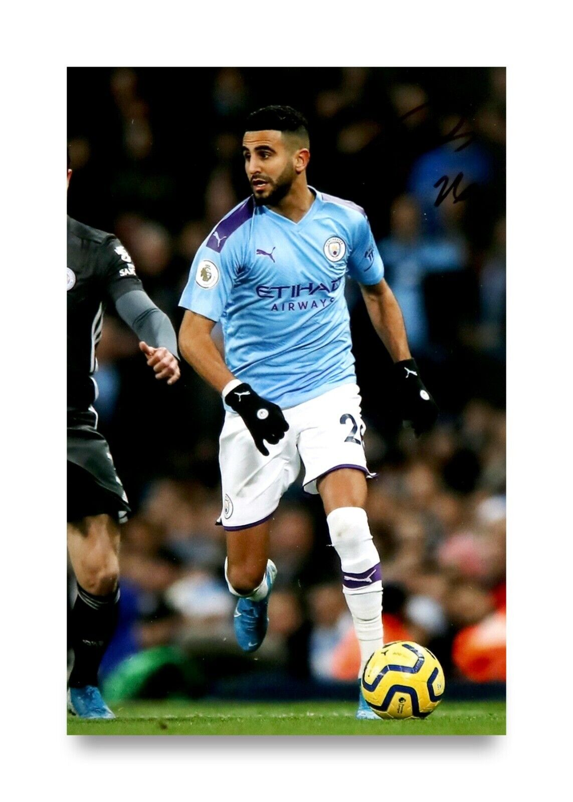 Riyad Mahrez Signed 6x4 Photo Poster painting Manchester City Algeria Genuine Autograph + COA