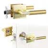 [US Local Warehouse] Verdurancd Heavy Duty Privacy Doors Handles with Locks Square Entrydoor Knurled Handle for Left Right Sided for Front Entrance and Bedrooms Passage