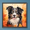 Diamond Painting-DIY Full Round Drill Maple Leaf Puppy