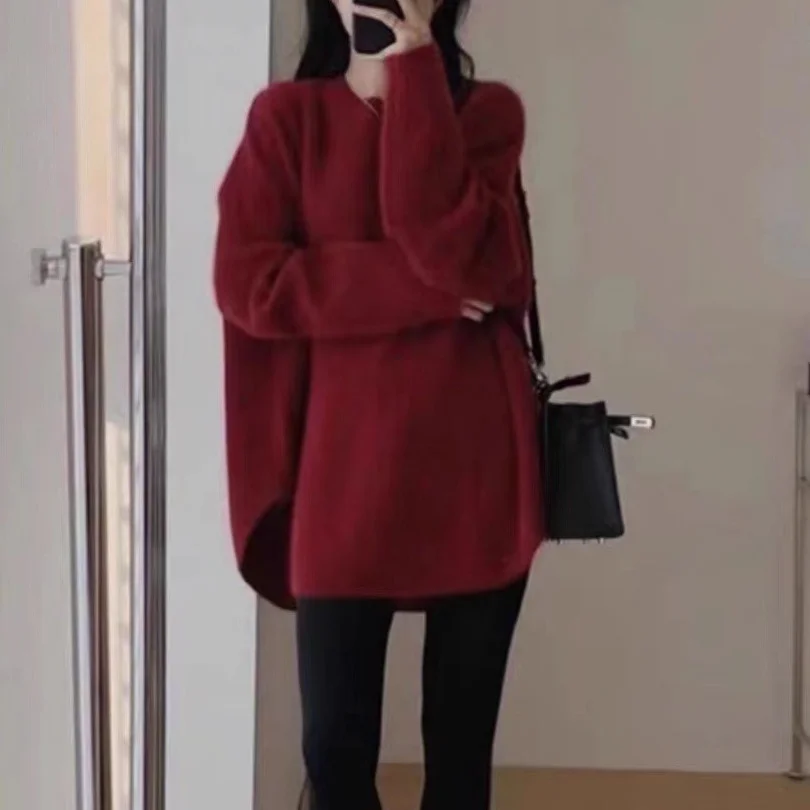 Ueong Sweater Soft Waxy Laziness Cover 2024 Spring New Style Light Mature Small Loose Knitted Blouse