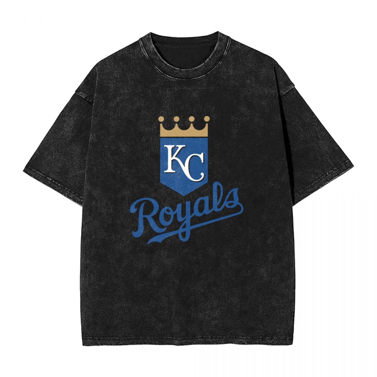 Kansas City Royals Logo Printed Vintage Men's Oversized T-Shirt