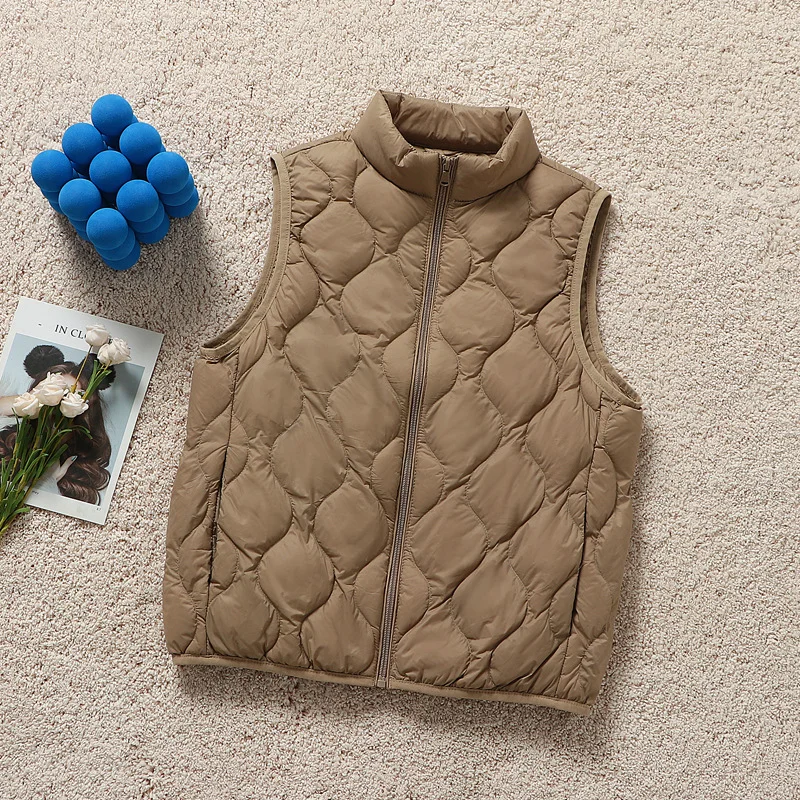 Woherb Autumn And Winter New Down Jacket Vest Female Short Stand Collar Leisure Light Vest Warm Large Size Sleeveless Coat-Outfit Ideas