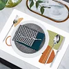 2Pcs Artistic Pattern Diamond Painting Placemat DIY Art Placemat for Table Decor