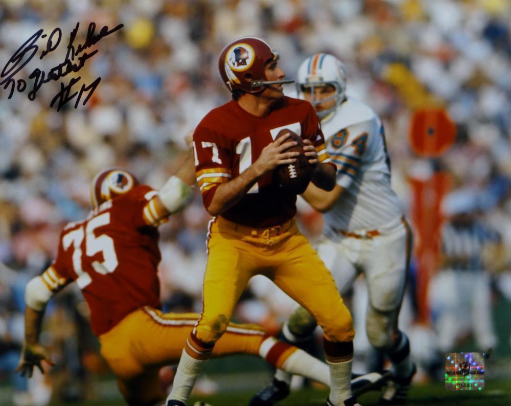 Bill Kilmer Autographed Redskins 8x10 Looking to Pass Photo Poster painting - Jersey Source Auth