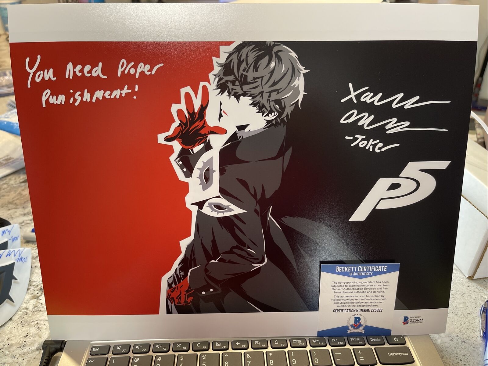 XANDER MOBUS Signed 11x14 Photo Poster painting JOKER Persona 5 BECKETT COA Ren Amamiya D3