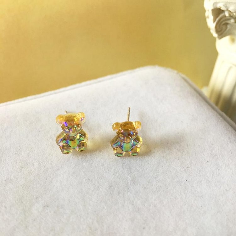 Creative Candy-colored Bear Earrings