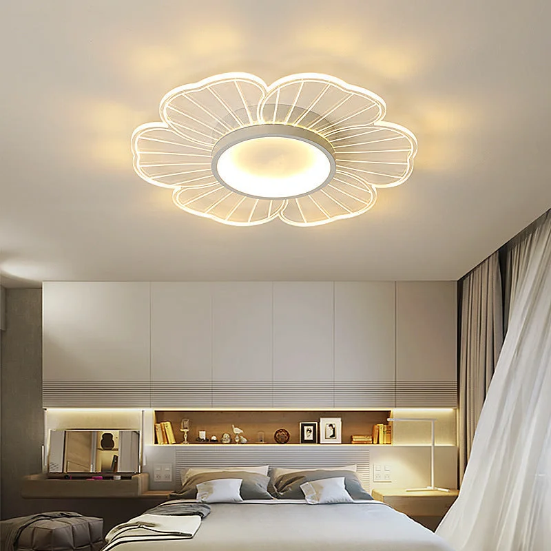 New Modern Minimalist Flower LED Bedroom Ceiling Lamp