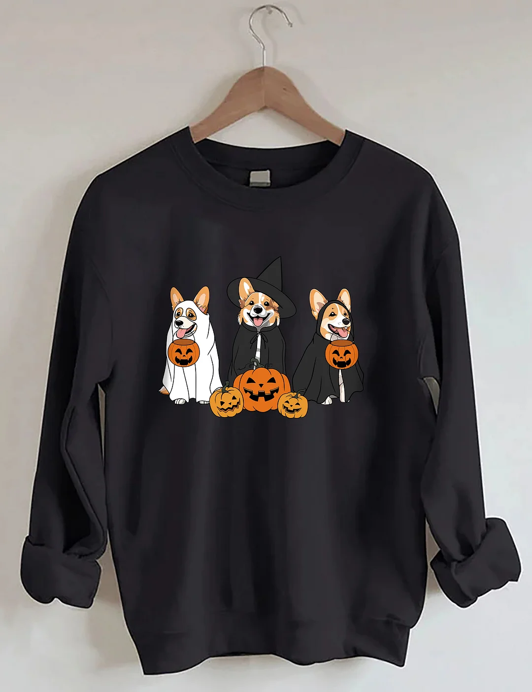 Ghost And Witch Corgi Dog Halloween Sweatshirt