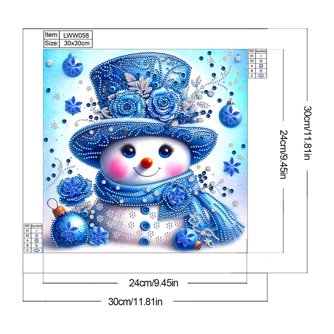 Snowman - Diamond Painting - Partial Special Shaped Drill (Canvas|30*30cm)